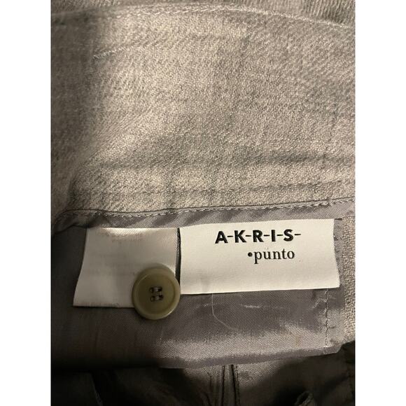 Akris Punto Womens Pants Size 6 Gray Virgin Wool Belted Tapered Leg Old Money - Picture 3 of 8
